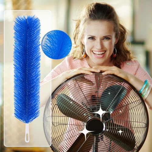 Fan Cleaner Brush, Fan Brush Cobweb Duster Microfiber Duster Ideal for Ceiling Duster, Household Duster for Curtains, Fan Cleaner for Box Fan (2 Pack) (Blue) - color: Blue