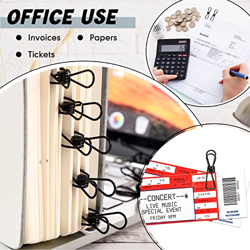 Sabary 100 Pcs Paper Clip Metal Wire Clothespin,Small,Black - color: Black, size: Single Size (Small)