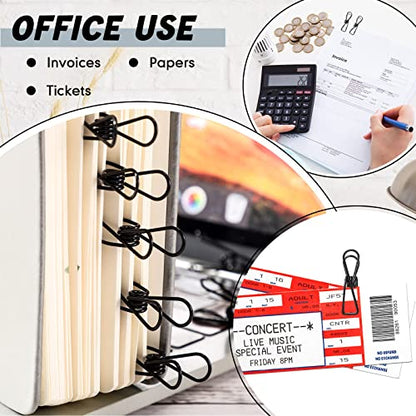 Sabary 100 Pcs Paper Clip Metal Wire Clothespin,Small,Black - color: Black, size: Single Size (Small)