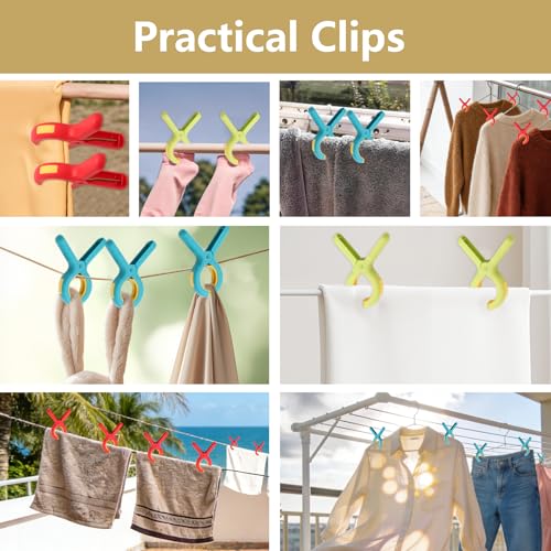 Towel Clips for Beach Chairs, 12 Pack Heavy Duty Non-Slip Plastic Clips in 4 Colors for Pool, Cruise, Yacht & Camping – Strong Grip Keeps Towels, Hats & Blankets from Blowing Away - color: Blue, Green, Red