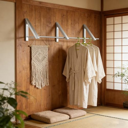 FOLAI 3-Piece Drill-Free Folding Clothes Drying Rack (Silver), - color: Silver, size: 3-Piece