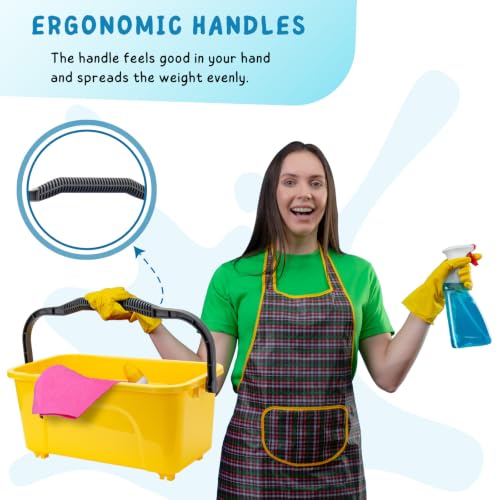 Bucket for Cleaning, 3 Gallon Rectangle Water Bucket for Car and Window Washing, Yellow - color: Yellow