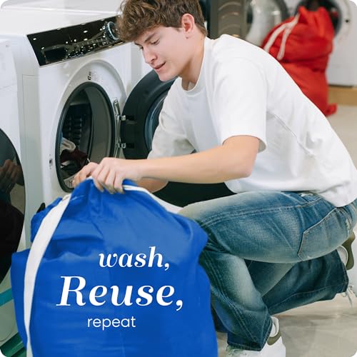 Handy Laundry Bag with Shoulder Strap 30"x40", Extra Large, Blue - color: Blue, size: 1-Pack