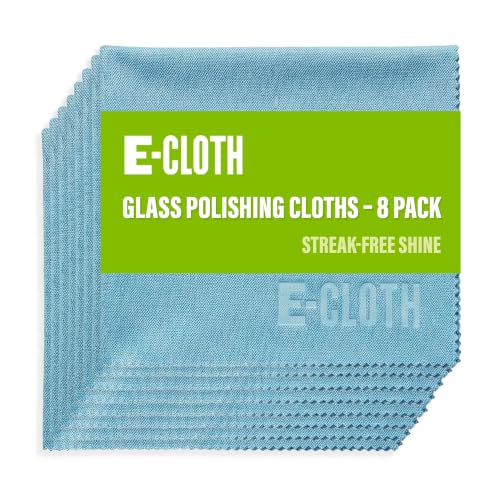 E-Cloth Glass & Polishing Cloths, Premium Microfiber Glass Cleaner, Great for Windows, Glass and Mirrors, Washable and Reusable, 100 Wash Guarantee, Alaskan Blue, 8 Pack - color: Alaskan Blue - 8 Pack, size: New Version