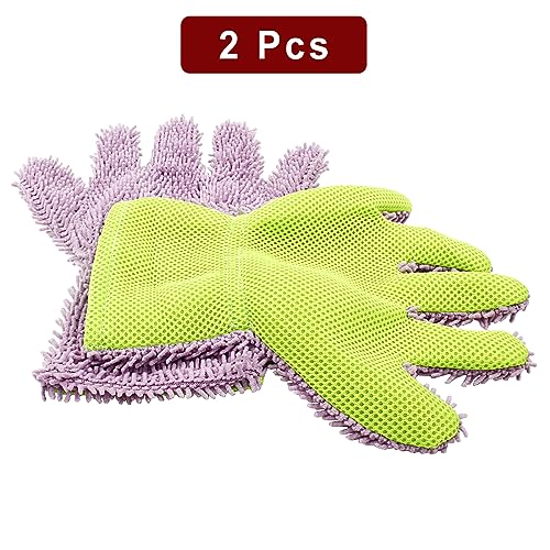 BokWin 2-Pack Car Wash Mitt, Purple - color: Purple
