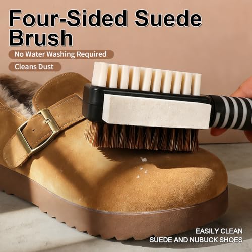 Suede&Nubuck 4-Way Leather Brush Cleaner Suede Brush (Black) - color: Black