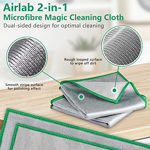 Airlab Glass Polishing Streak Free Miracle Cleaning Cloth, Sliver-Green - color: Sliver-green