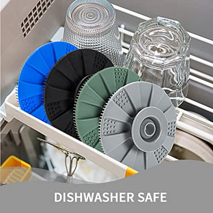 Silicone Dish Scrubber, Non-Scratch Scrub Spong for Washing Dish, Pot, Pan - color: 1pcs Gray