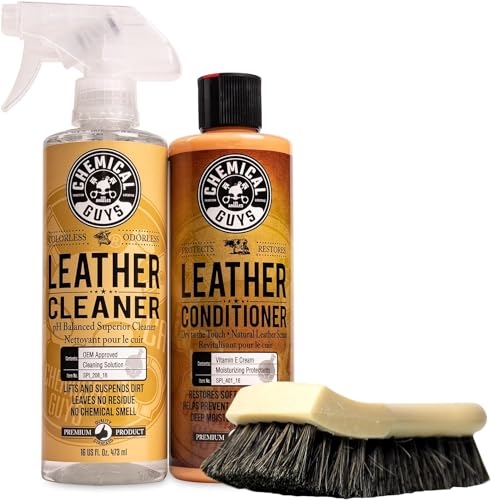 Chemical Guys Leather Cleaner and Conditioner Kit with Brush - style: 16 Fl Oz KIT + BRUSH