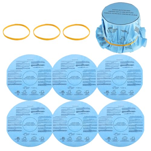 6Pack Reusable Wet/Dry Filter VF2002 90107 For Most Vacuum Cleaner - size: 6pcs Disc Filters 3pcs Retaining Bands