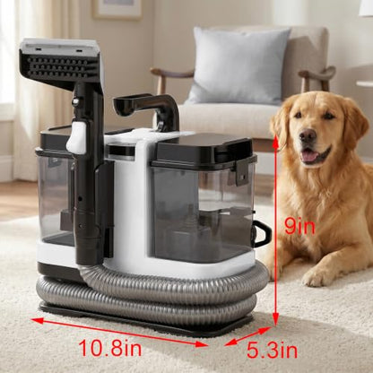 18Kpa Carpet Cleaner Machine, Portable Carpet and Upholstery Cleaning Machine, Deep Cleaning for Rugs, Couch, Car Interiors Stains, Pet & Family Friendly, 120V (WHITE) - color: WHITE