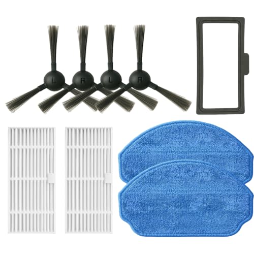Replacement Parts for MAMNV BR150/BR151, for ZCWA BR150/BR151, for ONSON BR150/BR151, for MANVINS G20, for Kilgone G20 Accessories,1 Rubber Filter Holder, 4 Side Brush 2 HEPA Filters 2 Mop Pads - color: Set A