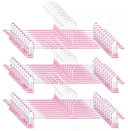 Pants Hangers with Clips, 30 Pack, Pink 12 Inch - color: Pink, size: 30 Pack