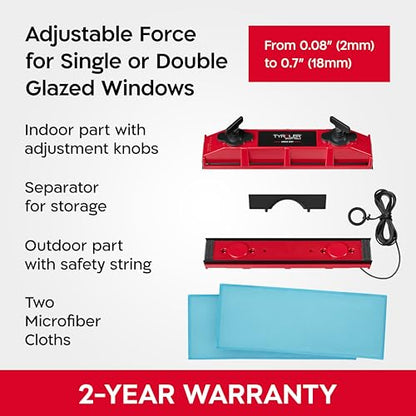 Tyroler Magnetic Window Cleaner Tool Fits Windows 0.1"-0.7" | Glider D2 AFC