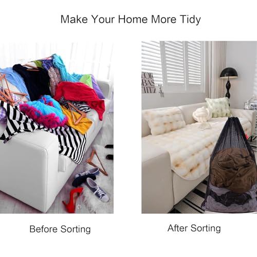 2 Pack Mesh Laundry Bags 24 x 36 Inches Drawstring Bag Black - color: Black