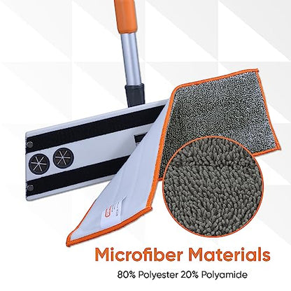 Superio Microfiber Mop Pads Refill, Replacement Head with Velcro, 16 Inch for Flat, Spray Mop Set - 3 Pack - Grey - size: 3 Mopping pads