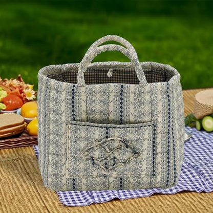Boho Fabric Storage Basket, Large Capacity Laundry Basket, 12.2'' x 10.23'' x 10.23'' Collapsible Laundry Hamper with Easy Carry Handles (B Multi-Color 4, L) - color: B Multi-Color 4