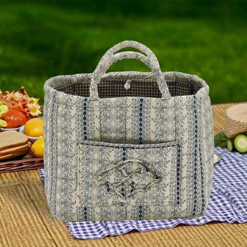 Boho Fabric Storage Basket, Large Capacity Laundry Basket, 12.2'' x 10.23'' x 10.23'' Collapsible Laundry Hamper with Easy Carry Handles (B Multi-Color 4, L) - color: B Multi-Color 4