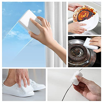 25pack Melamine Sponges for Multi-Purpose Cleaning - Tough, Durable Magic Sponge Erasers for Use on Sinks, Kitchen, Bathrooms, Walls, Floors, Bathtubs, Shoes, Furniture, Cars - Won't Rip Easily. - color: 25pc