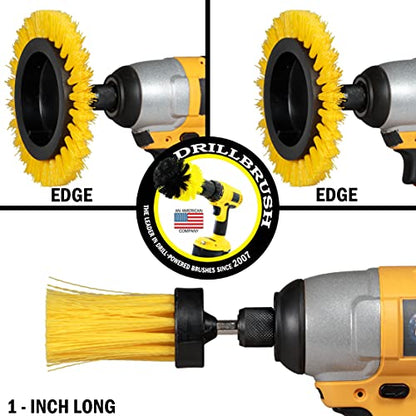 Tile and Grout Cleaning Drill Brush Set - Bathroom Scrub Brush for Drill - color: Yellow