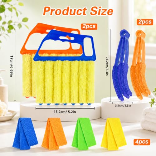 4 Pcs Window Venetian Blind Cleaner Duster Tool with 7 Fingers