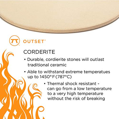Outset Pizza Grill Stone Tiles For Oven and Grill, Set of 4 Baking Stones for Pizza, Bread & More - style: Pizza Grill Stone Tiles: Set of 4