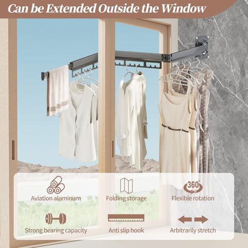 The Gospel of Tiny Homes!Clothes Drying Racks Wall Mounted,Foldable,Space-Saving Laundry Solution for Apartments and Bathrooms,Durable Metal Design (Gray) - size: 3Fold-Gray
