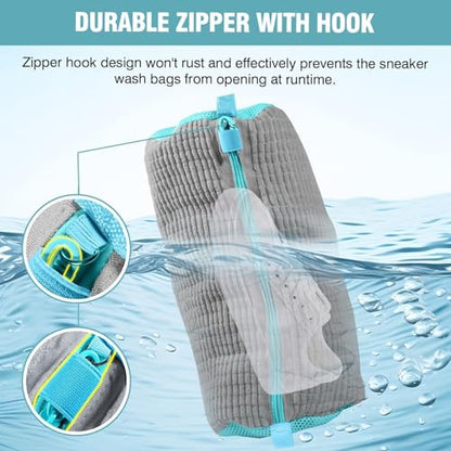 Shoe Washing Machine Bag, Shoe Laundry Bag for Washer and Dryer - color: Gray, size: 1 PACK