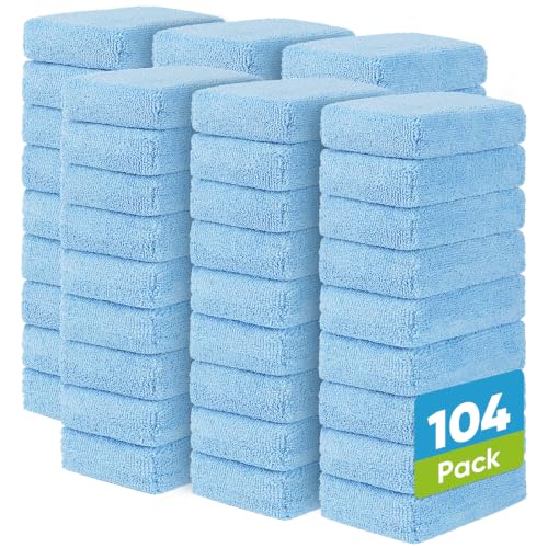AIDEA Microfiber Applicator Pad-104PK, Car Wash Sponge, Blue - color: Light Blue, size: 104 PK