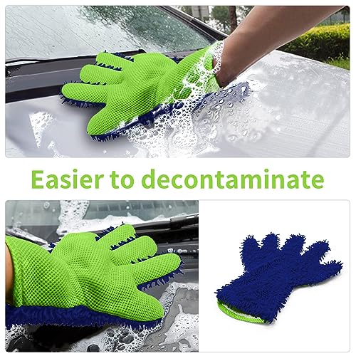 BokWin 2-Pack Car Wash Mitt, Blue - color: Blue