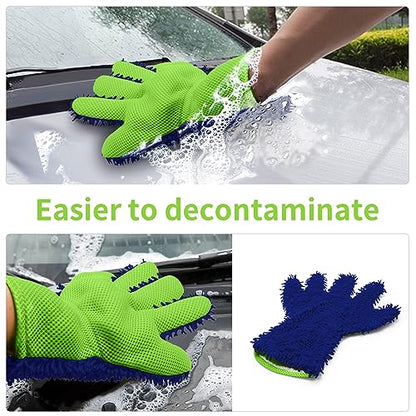 BokWin 2-Pack Car Wash Mitt, Blue - color: Blue