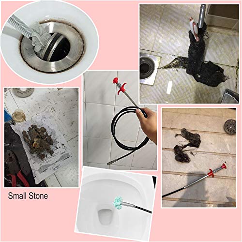 Drain Snake Drain Clog Remover Flexible Grabberable Pick Up Cleaning Tool Reacher Claw Stick, Drain Auger Grab Trash Hairs from Drain,Sink,Bathroom Tub Toilet Hose (79 Inch Drain Snake Tool) - style: 79 Inch