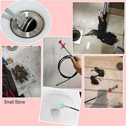 Drain Snake Drain Clog Remover Flexible Grabberable Pick Up Cleaning Tool Reacher Claw Stick, Drain Auger Grab Trash Hairs from Drain,Sink,Bathroom Tub Toilet Hose (79 Inch Drain Snake Tool) - style: 79 Inch