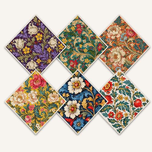 Shwing Swedish Dishcloths for Kitchen 6 Pack Vintage Baroque Floral Pattern Reusable Paper Towels Kitchen Towels Dish Cloths for Washing Dishes Washable Quick Drying Absorbent Cleaning Cloths - color: Vintage Baroque Floral