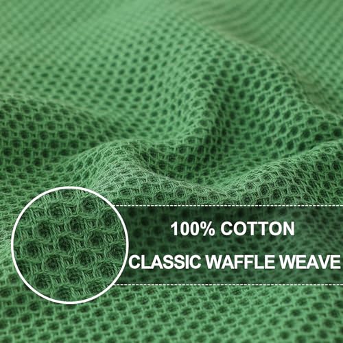 Homaxy 100% Cotton Oversized Waffle Weave Kitchen Towels 8-Pack - color: Grass Green, size: 20 X 28 - 8 Pack