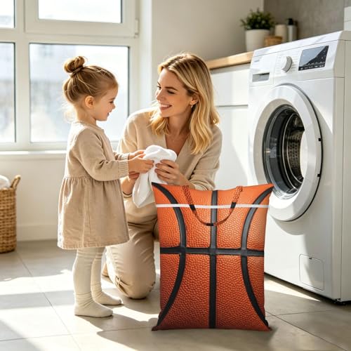 Basketball Travel Laundry Bag Washable Dirty Clothes Bag for Gym - color: Basketball