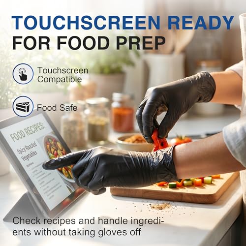 Schneider Black Nitrile Gloves, Gloves Disposable Latex Free, Powder Free - size: X-Small