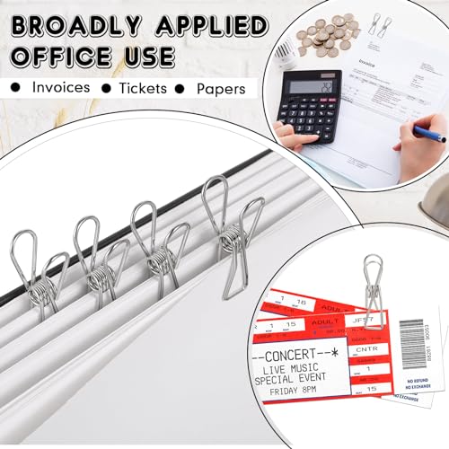 Sabary 100 Pcs Paper Clip Metal Wire Clothespin,Small,Silver - color: Silver, size: Single Size (Small)