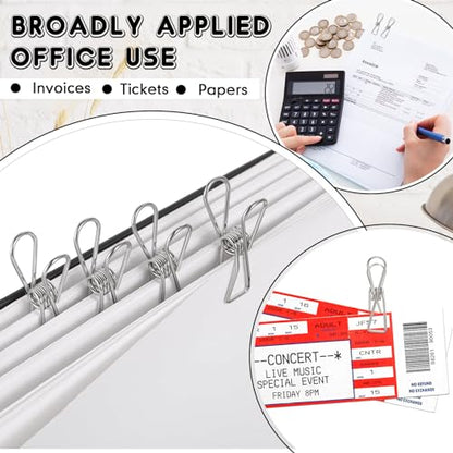 Sabary 100 Pcs Paper Clip Metal Wire Clothespin,Small,Silver - color: Silver, size: Single Size (Small)