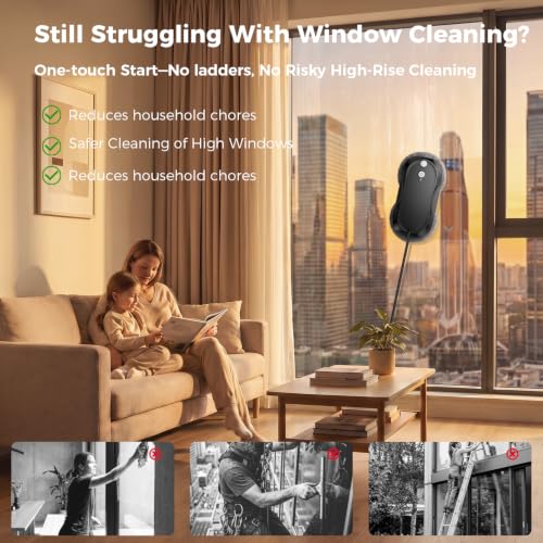 KKI Window Cleaning Robot, Auto-Dual Spray,for High-Rise Windows 4min/㎡ - color: Black