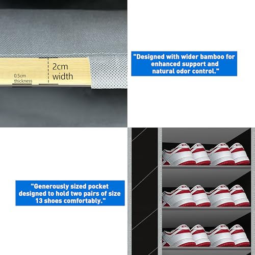10 Tiers Shoe Organizer for Closet, 20 to 30 Pairs Shoe Rack Door - color: Grey