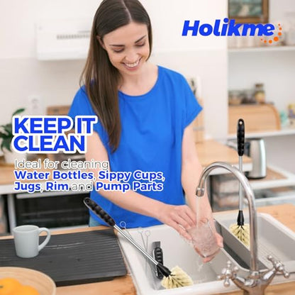 Holikme 6 Pack Bottle Brush 14" Stainless Steel Straw Cleaner Brush,Yellow - color: Yellow, size: 6Pack