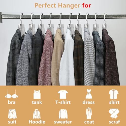 DEDU Suit Hangers for Men 20 Pack, Sweater Hangers No Shoulder Bump Non Slip Width 17.7", Plastic Clothes Hangers Silver Gray with Metal Hook - color: Silver Gray-20