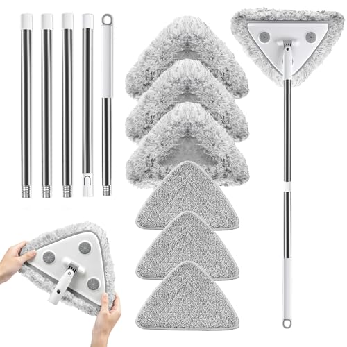 MUEE Window Squeegee with 78" Extension Pole, High Reach Window Cleaner