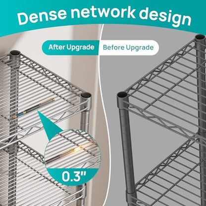 SINGAYE Metal Shelves Wire Shelving Storage Standing Adjustable Shelf Unit - color: Grey, size: 6 Tier 10" D x 16" W x 63" H