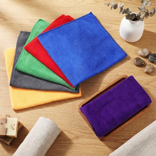 Nuenen Car Microfiber Clean Cloths, 6 Color, 16 x 16 Inch, 60 Pcs - color: 6 Color, size: 16 x 16 inches