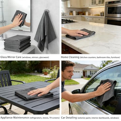 Thickened Magic Cleaning Cloth Reusable 12 Pack Mixed Sizes Set Quick Dry - size: 12 Pcs – Mixed S/L/XL Set