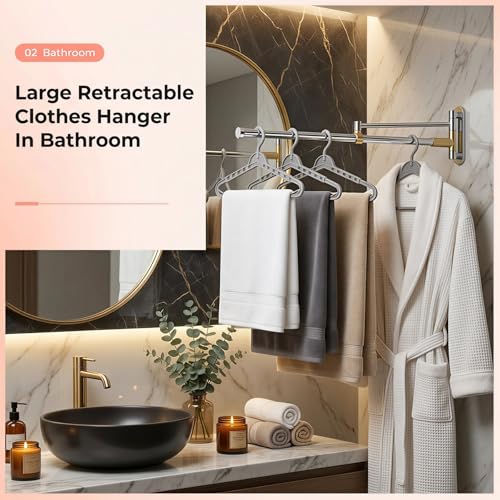 HOUSE DAY Extra Large Adjustable Hangers 4 Pack, Heavy Duty with 360° Hook