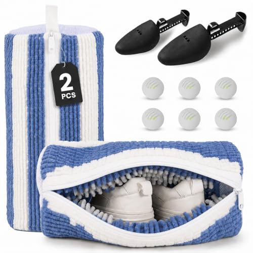 Shoe Washing Machine Bag – 2Pcs Shoe Cleaning Laundry Bags for Sneakers (White) - color: White
