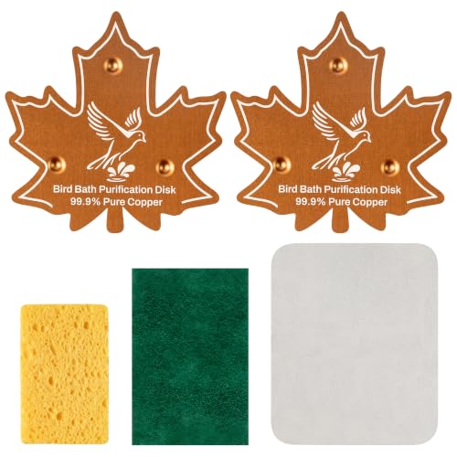 Leaf Bird Bath Copper Disk & Clean Set, 5Pcs BirdBath Accessories
